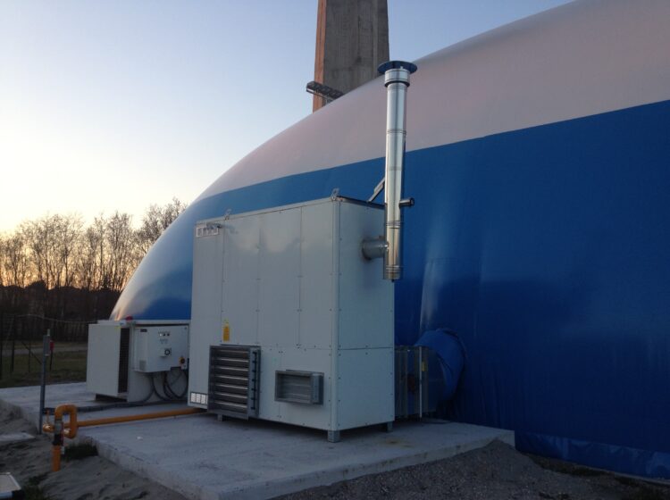 Generatore d'aria calda per pressostruttura con gruppo di emergenza