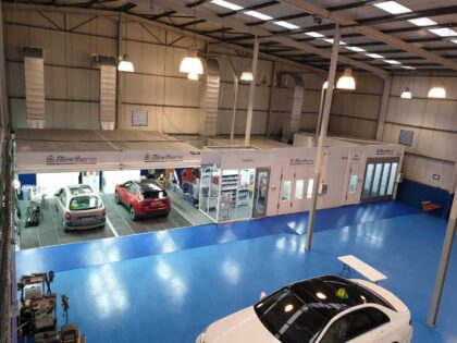 Impianto di verniciatura per carrozzeria completo dalla preparazione del supporto all'essicazione della vernice