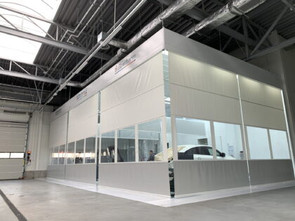 Vorbereitungszonen. Hohe Bauweise Plenum. PKW und Nutzfahrzeuge. Blowtherm.