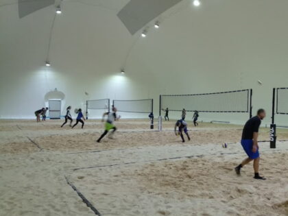Riscaldamento pressostruttura beach volley