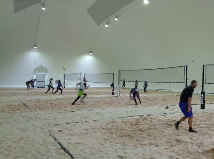 Riscaldamento pressostruttura beach volley