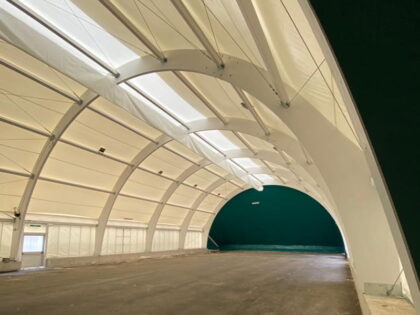 Riscaldamento e ventilazione tensostruttura sportiva