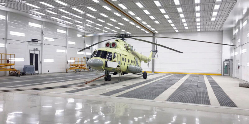 Cabine di verniciatura per elicotteri